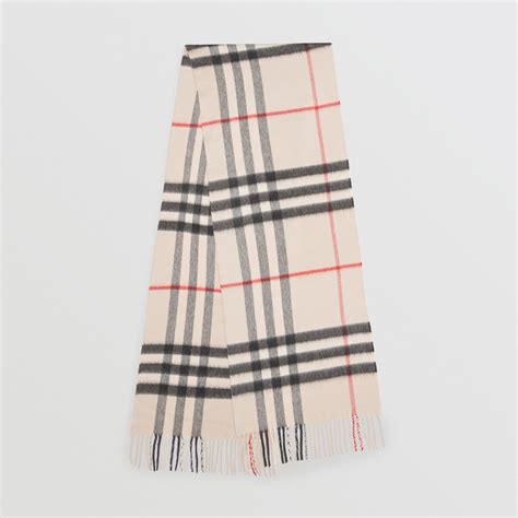 burberry check cashmere scarf- stone